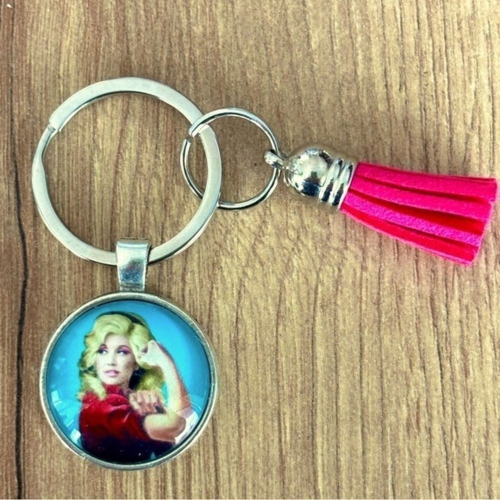 Dolly Parton Tassel Keychain, Handmade, NWT